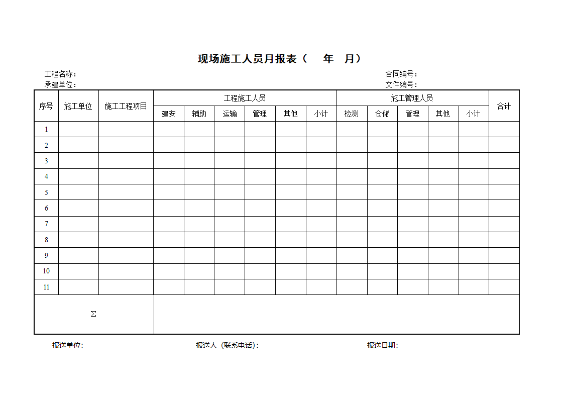 现场施工人员月报表.doc第1页