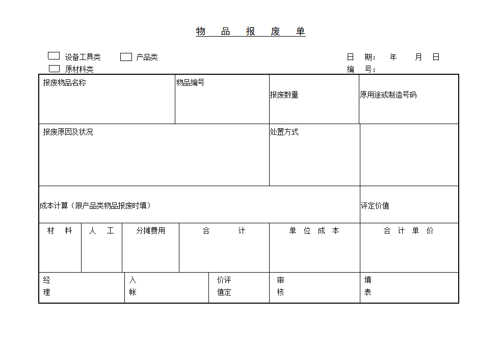 某公司物品报料单模板.doc第1页