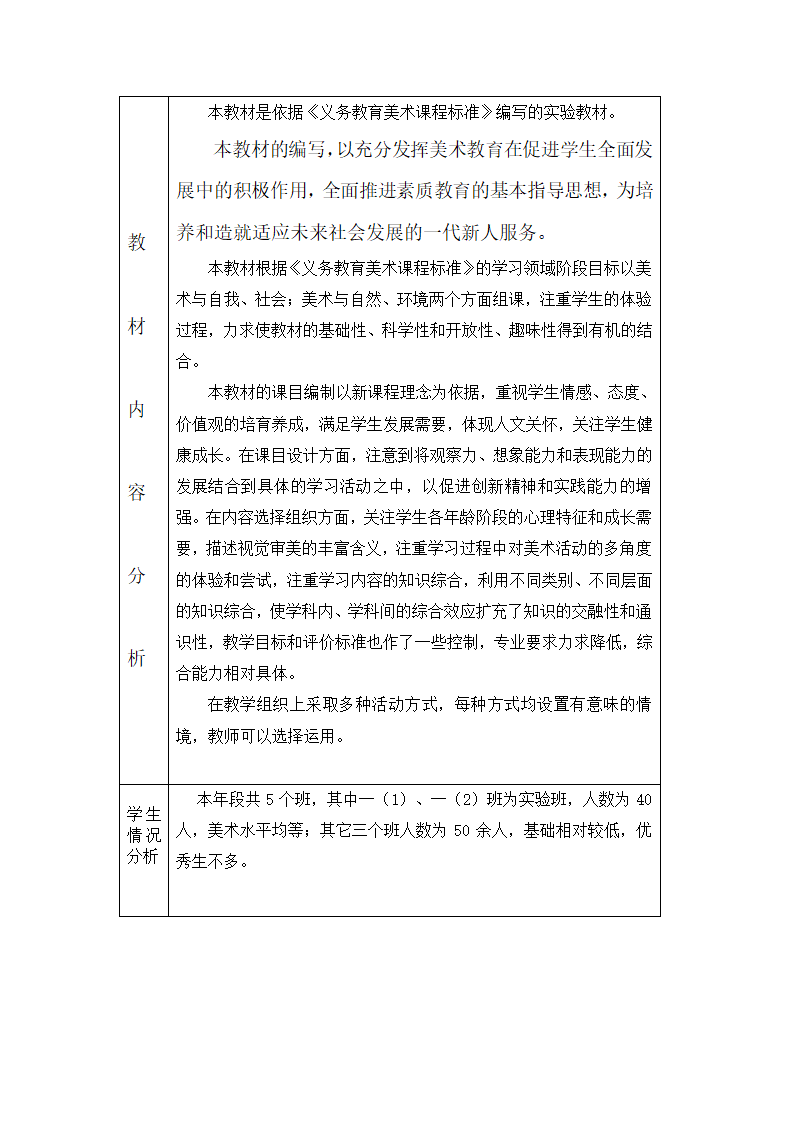 湘版一年级美术下册教案(表格式).doc第35页