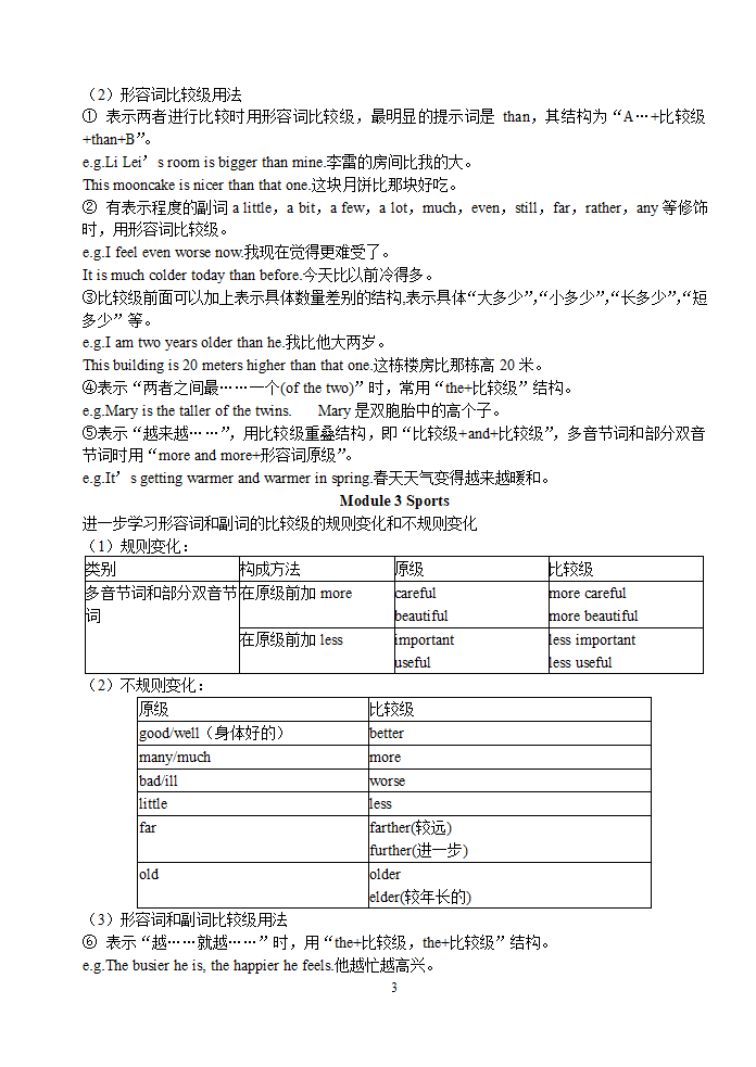 外研版英语八年级上Modules 1-10各模块知识点归纳总结.doc第3页