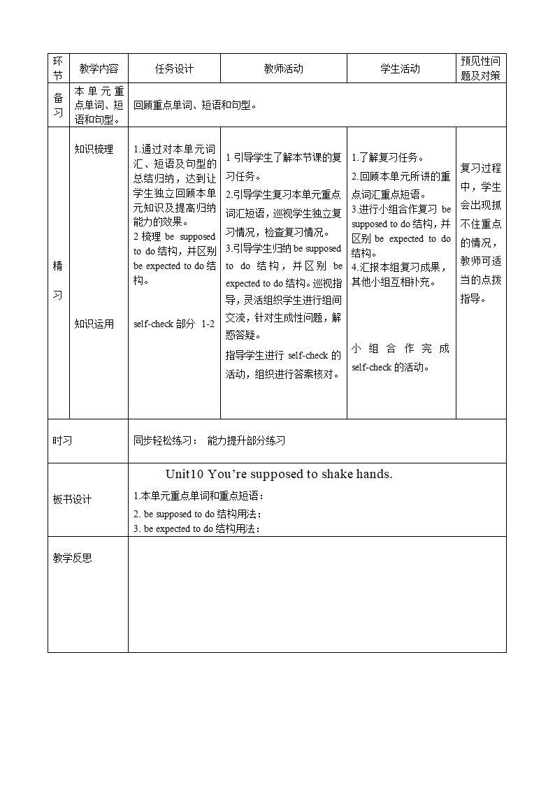 Unit 10 You’re supposed to shake hands. （8课时导学案）.doc第15页