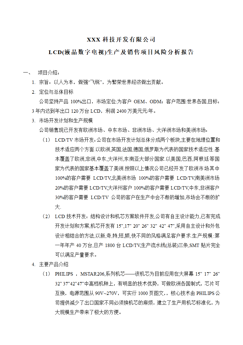 公司项目风险分析报告模板.doc第2页