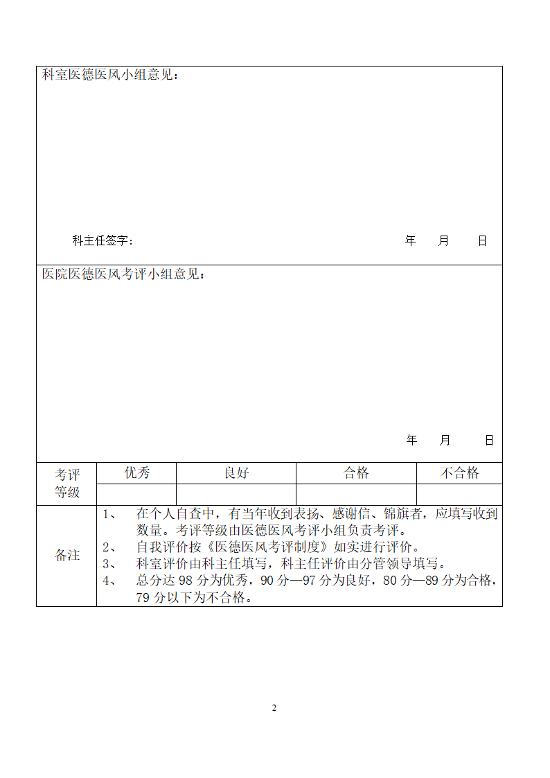 医院医德医风个人考核表.doc第2页