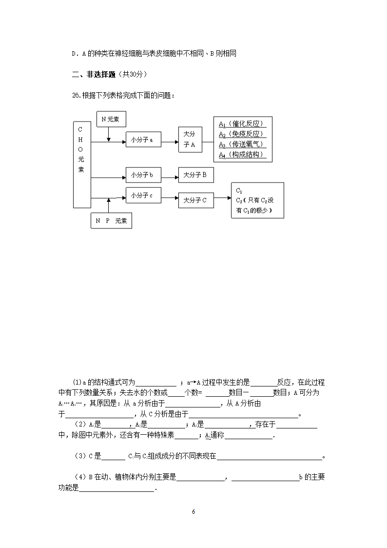 生物细胞试题模板.doc第6页