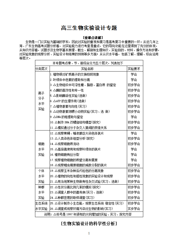 高三生物实验设计专题.doc第1页