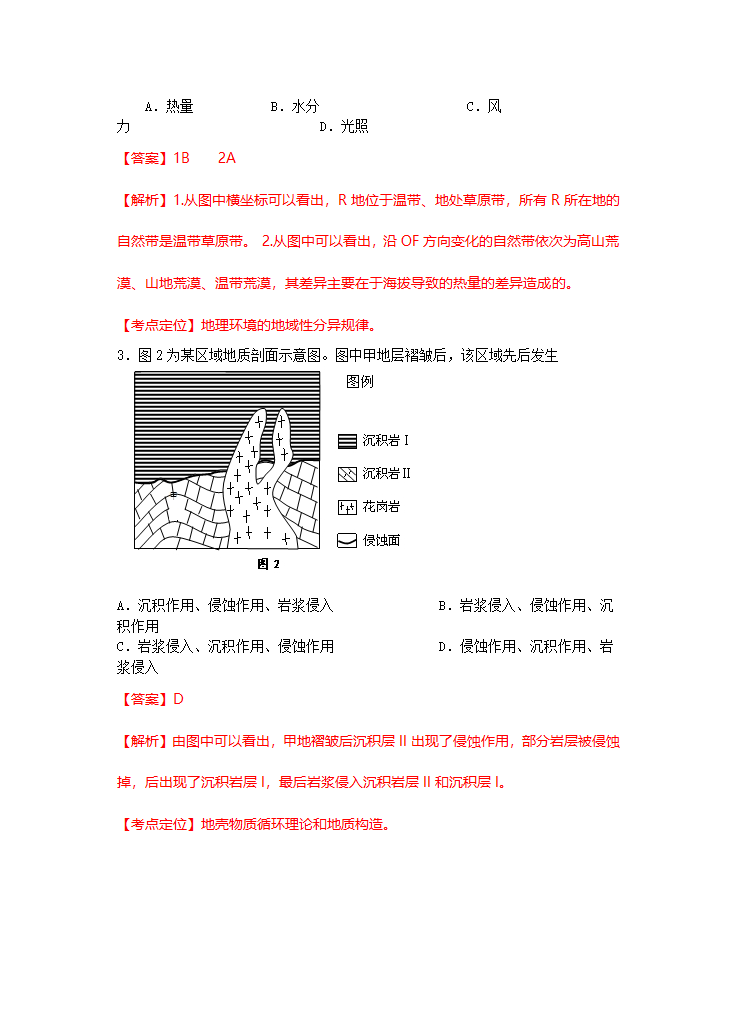 2012年山东高考文综地理试题高清解析版第2页