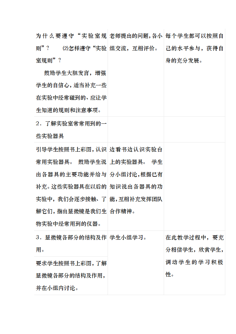 冀少版生物七年级上册 1.1.1 走进生物实验室 教案.doc第4页