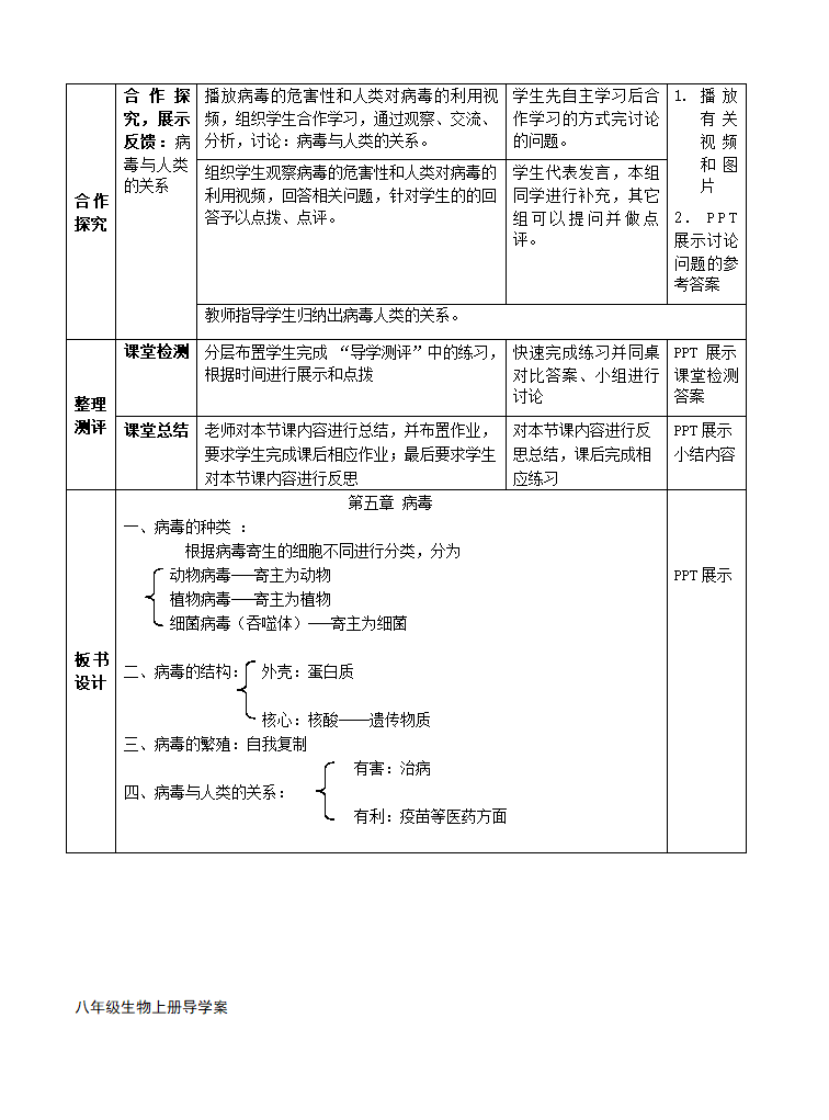 人教版八上生物 5.5病毒 教案.doc第2页