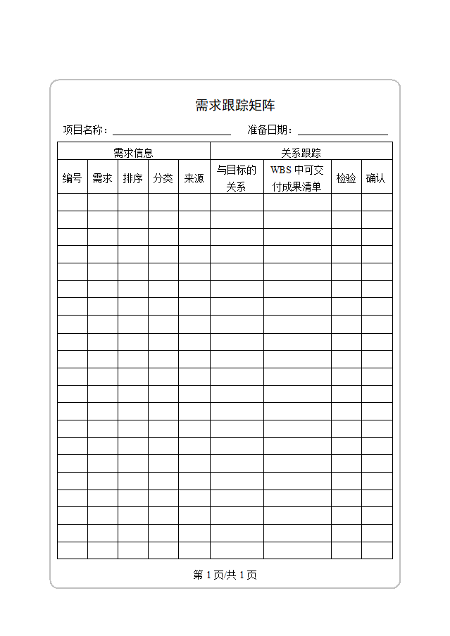 需求跟踪矩阵模板.docx