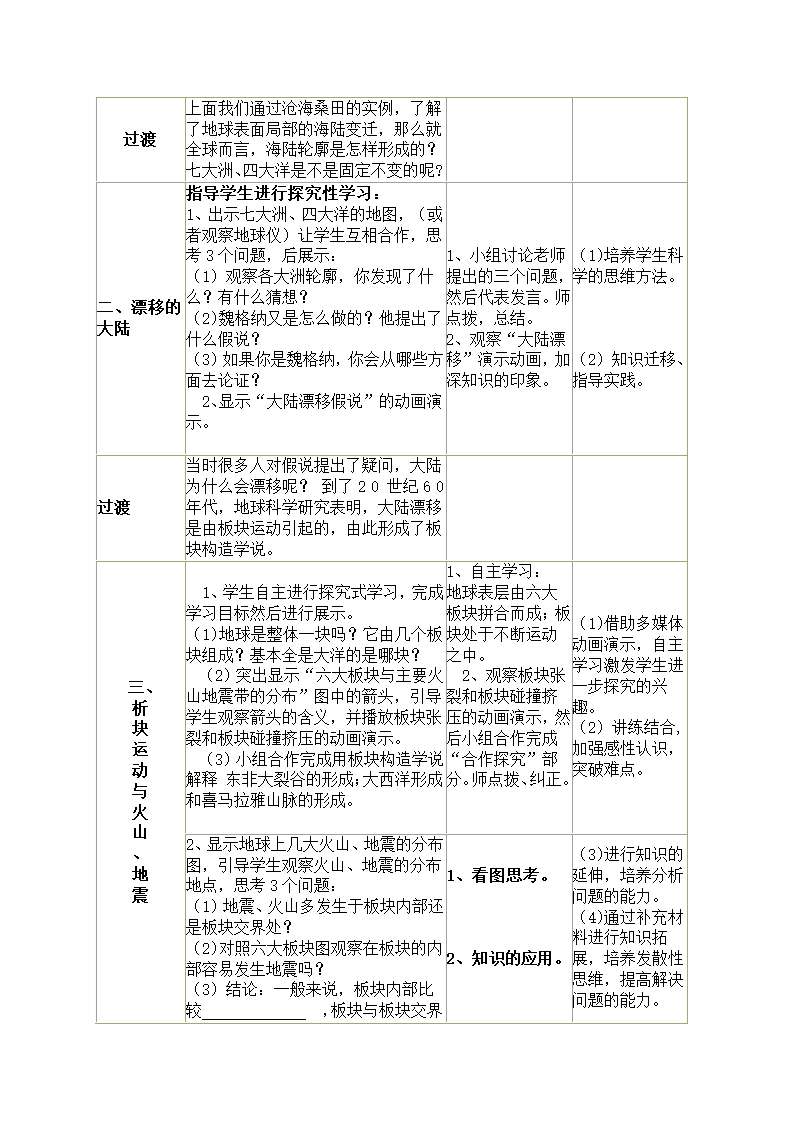 晋教版七上地理 3.2海陆变迁 教案.doc第2页