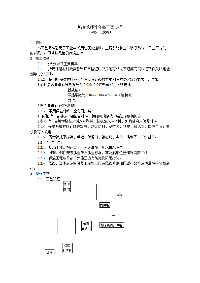 风管及部件保温工艺标准施工方案.doc