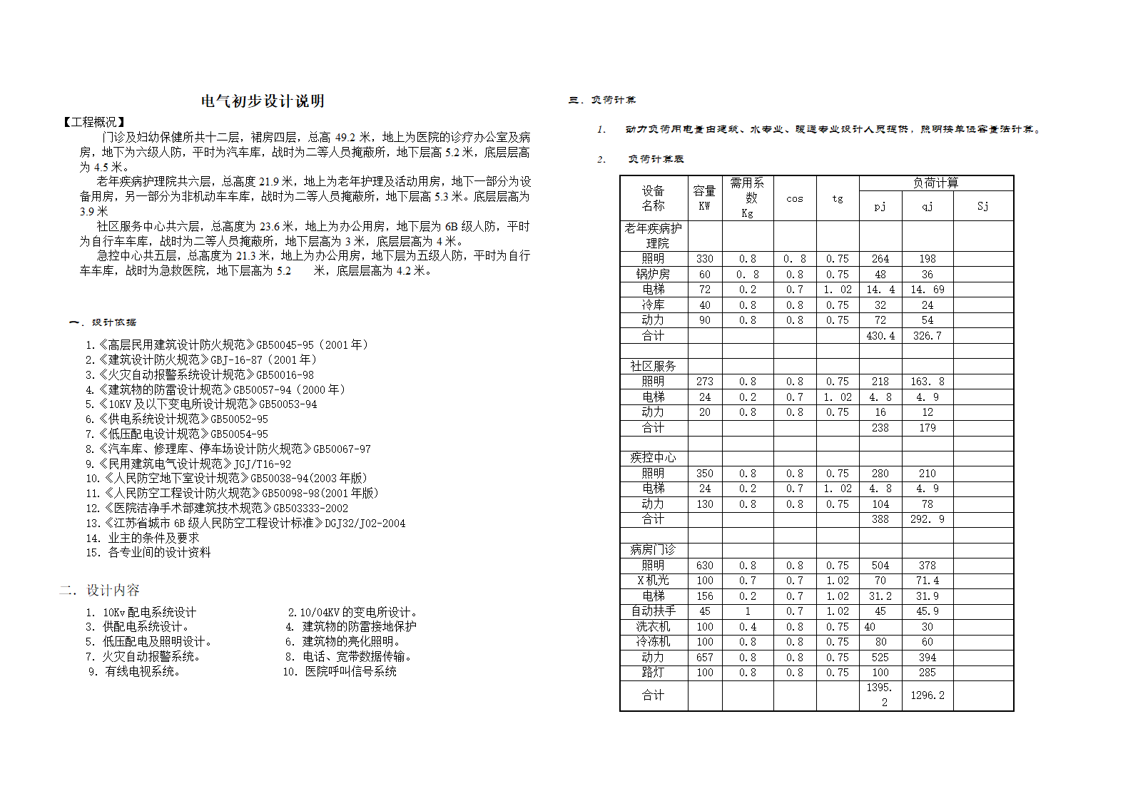 医院电气初步设计说明.doc