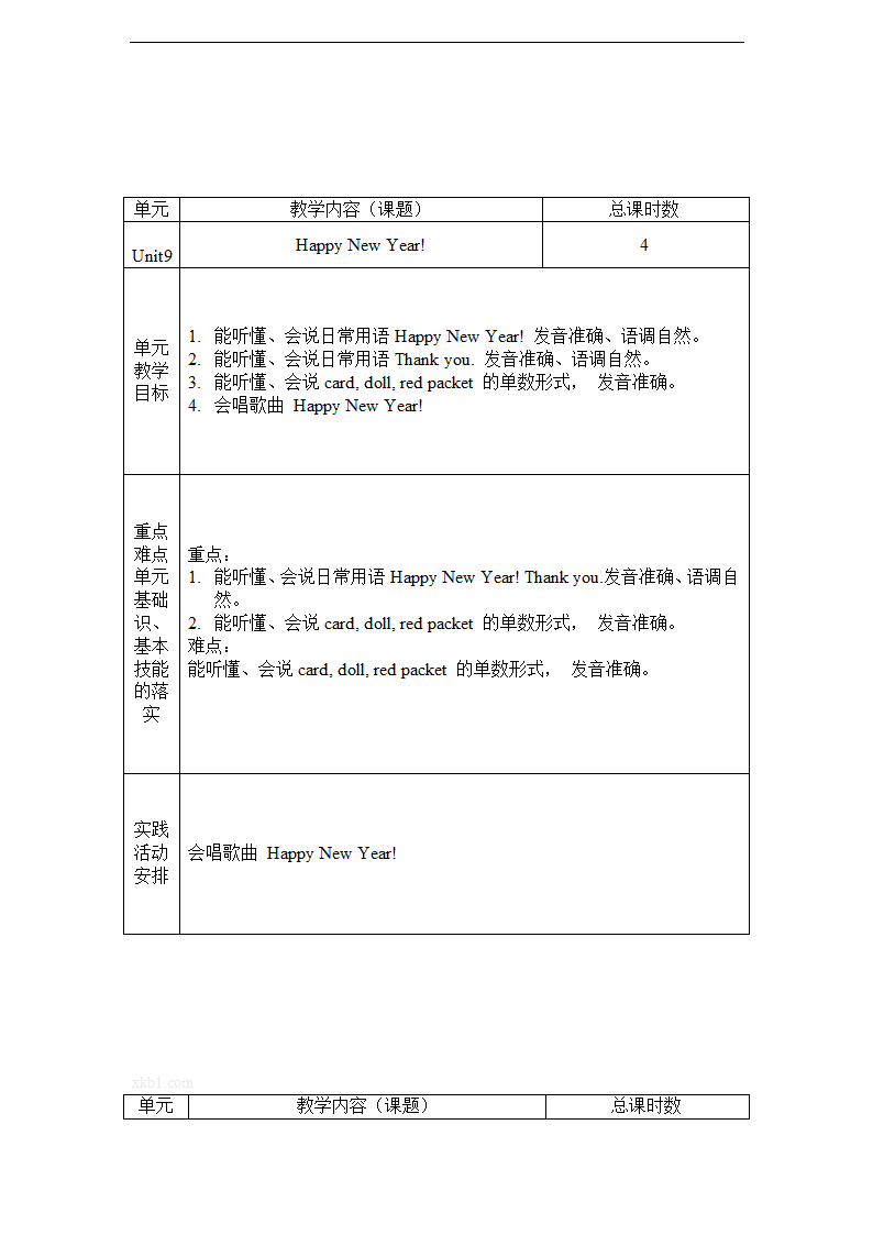 牛津英语1B教案全册英文表格式.doc第8页