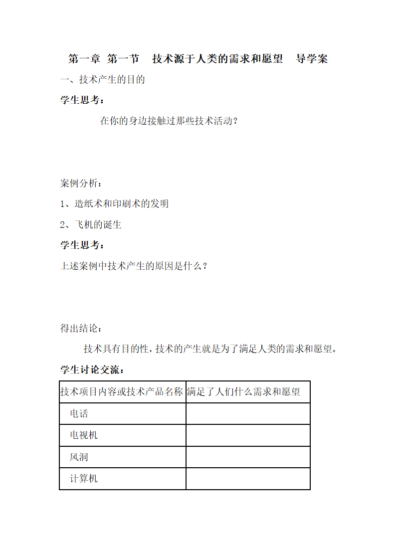 技术源于人类的需求和愿望学案.doc第1页