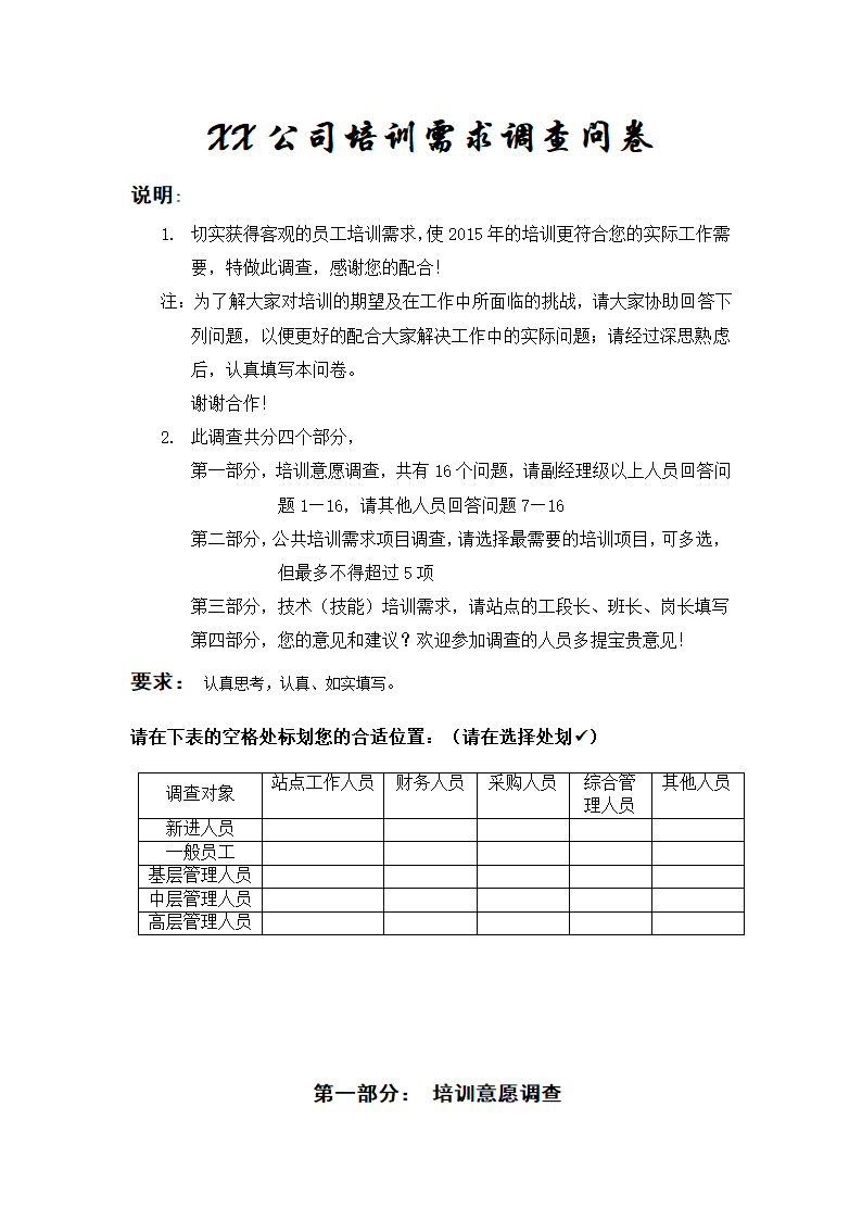 2017年度培训需求调查表简介.doc