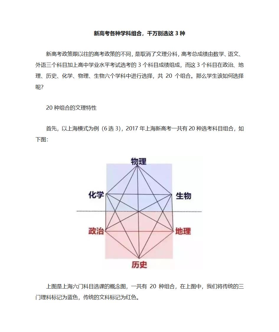 新高考各种学科组合-千万别选这3种第1页