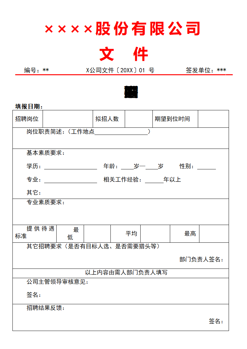 招聘需求申报表.docx