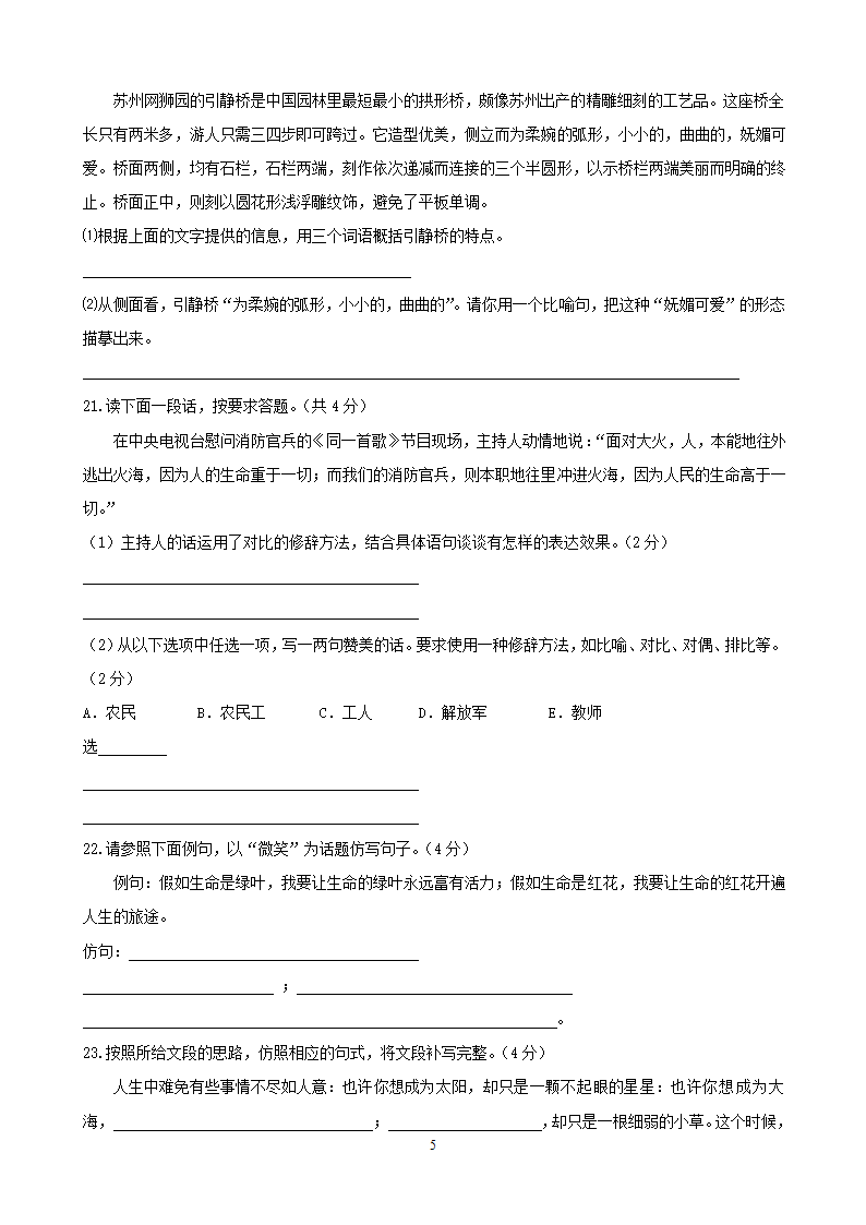 中考语文专项集训6语言的运用与创新.doc第5页