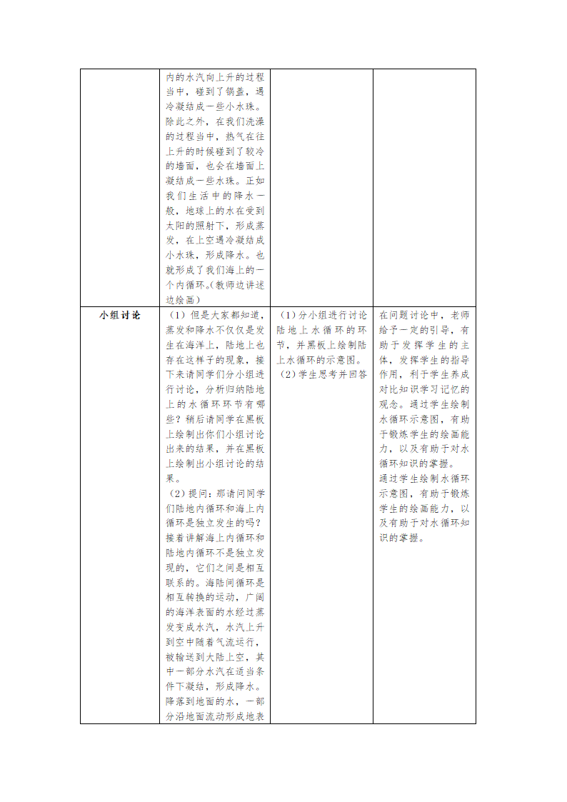 2.4水循环过程及地理意义 教案（表格式）.doc第2页