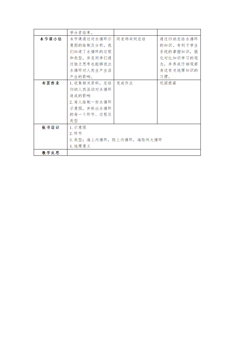 2.4水循环过程及地理意义 教案（表格式）.doc第4页