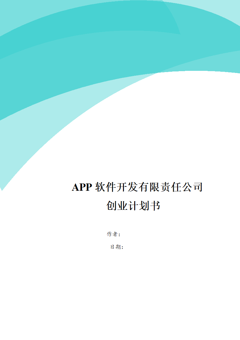 APP软件开发创业计划书.doc