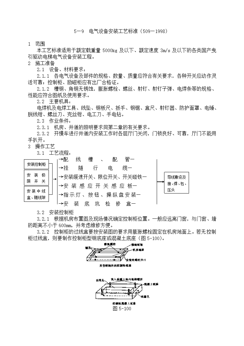 电气设备安装工艺标准.doc