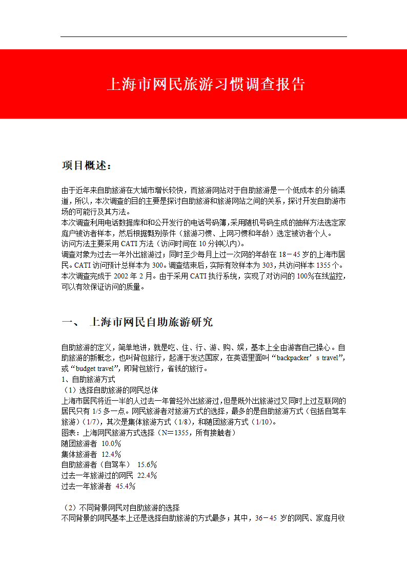 上海市网民旅游习惯调查报告.doc