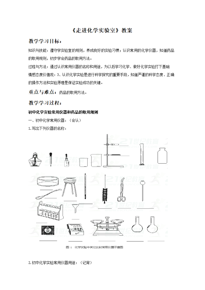 《走进化学实验室》教案.doc第1页