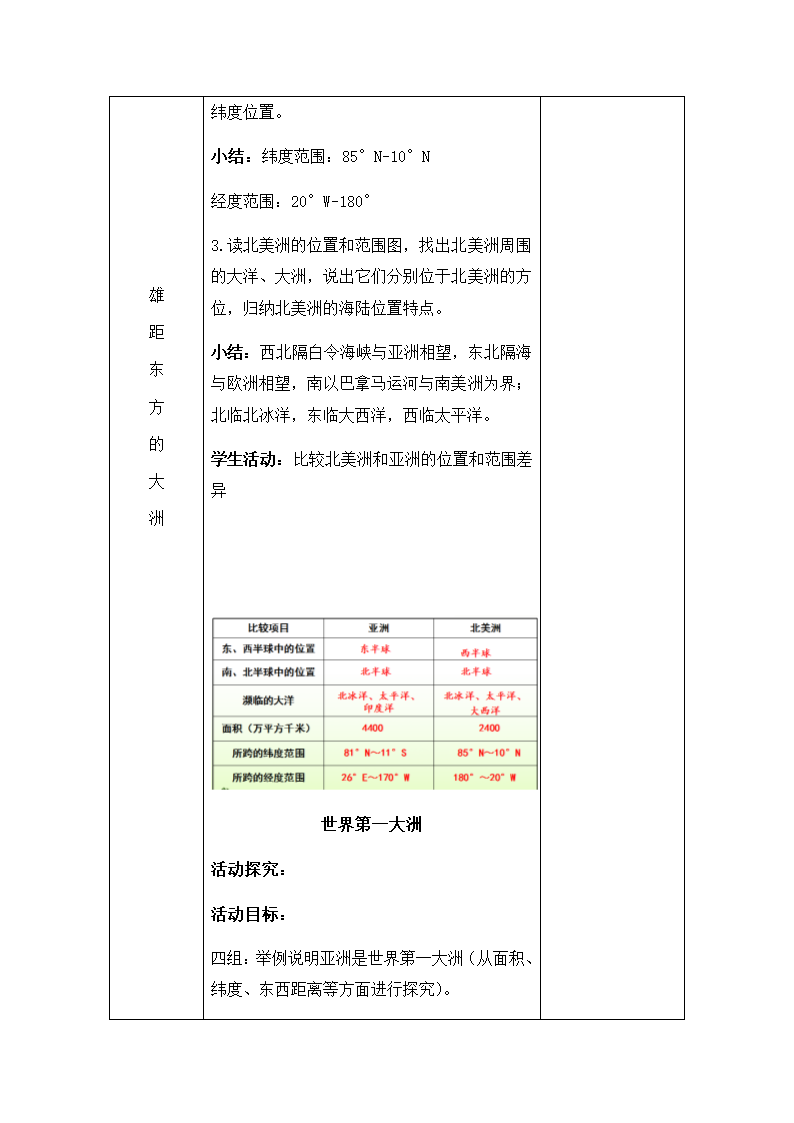 人教版七年级地理下册 6.1位置和范围 表格式教案.doc第3页