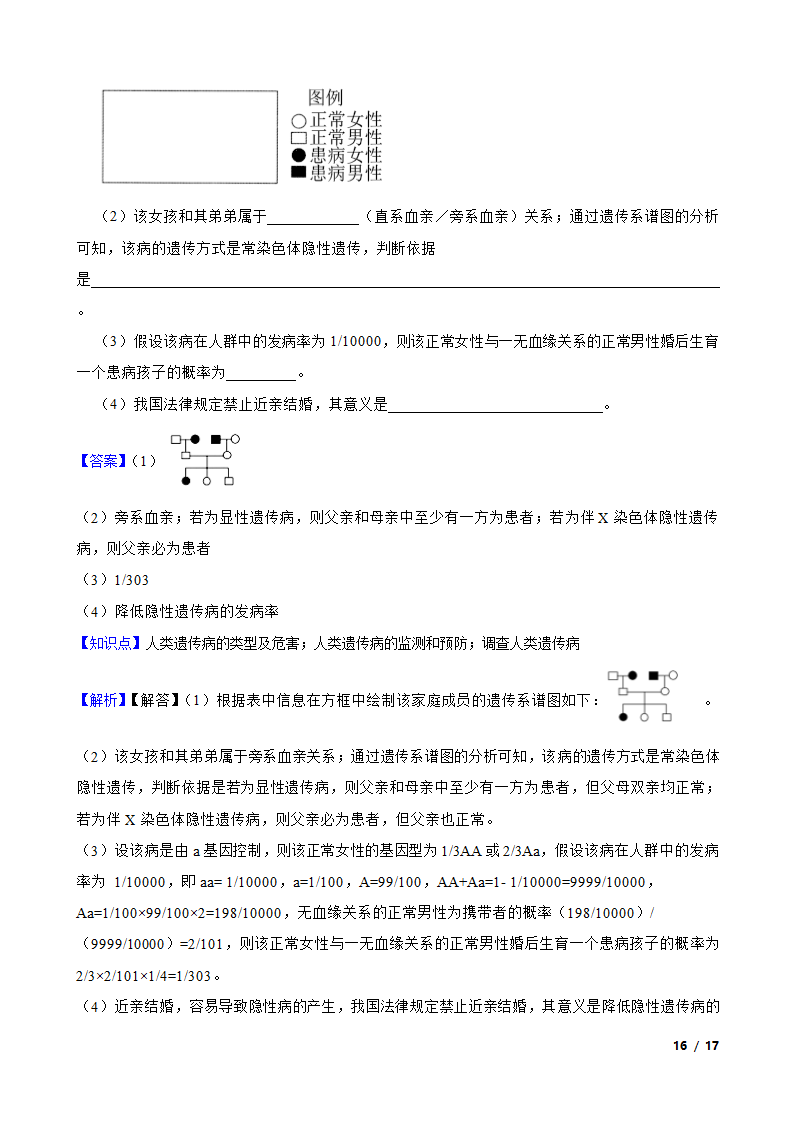 高考生物复习微专题19 人类遗传病.doc第16页