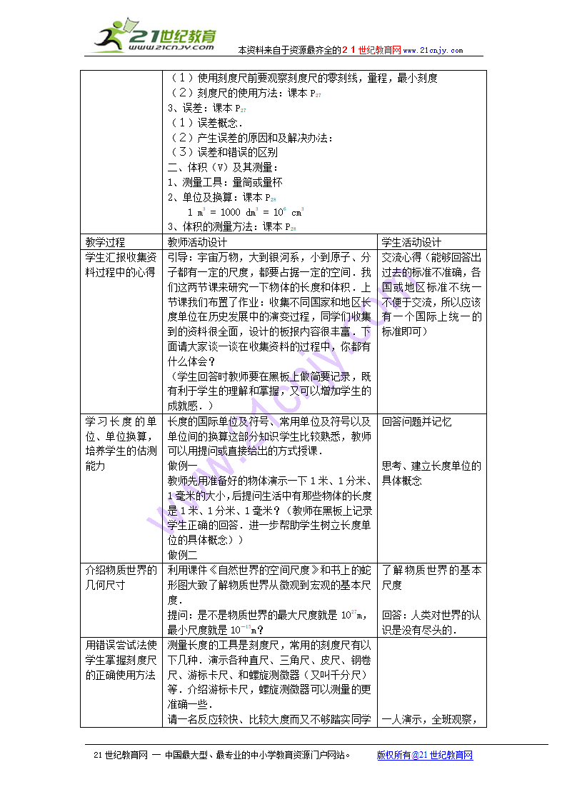 物理：一、物体的长度及其测量教案.doc第2页