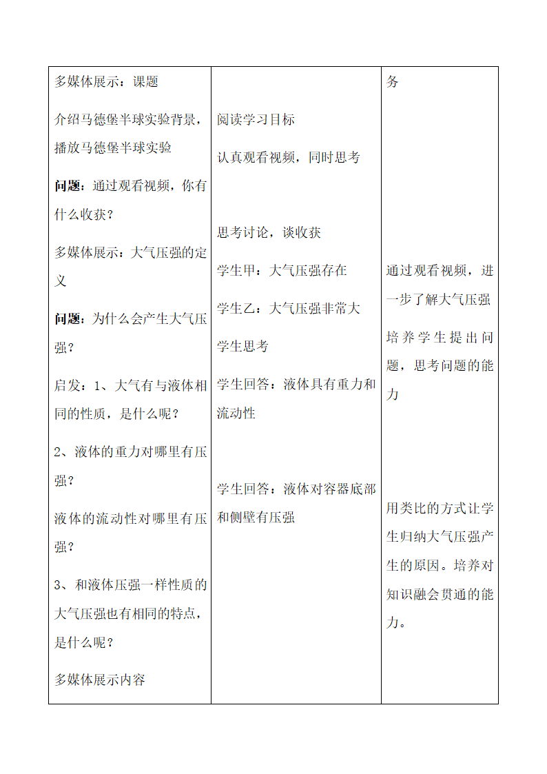 鲁教版八年级物理下册教案-7.4 大气压强.doc第3页