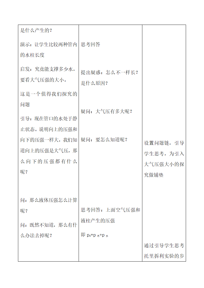 鲁教版八年级物理下册教案-7.4 大气压强.doc第5页