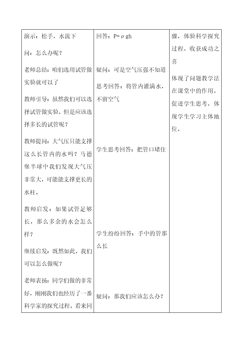 鲁教版八年级物理下册教案-7.4 大气压强.doc第6页