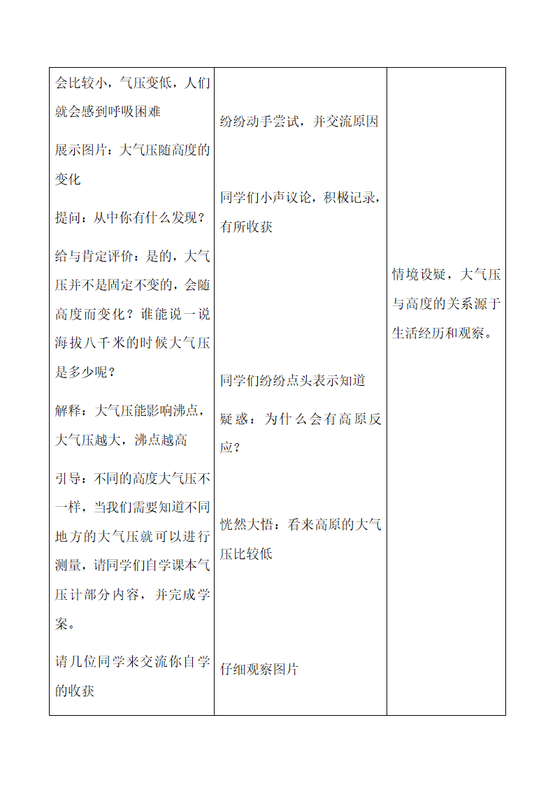 鲁教版八年级物理下册教案-7.4 大气压强.doc第10页