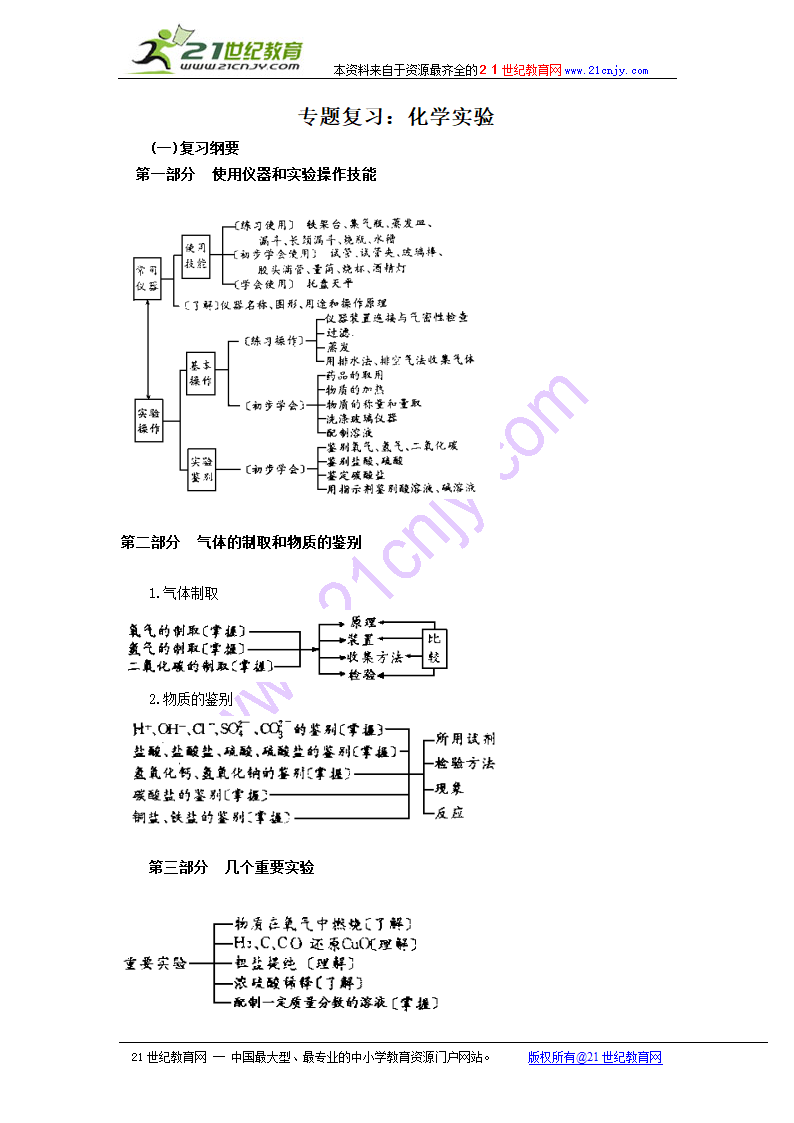 （初中）专题复习：化学实验.doc