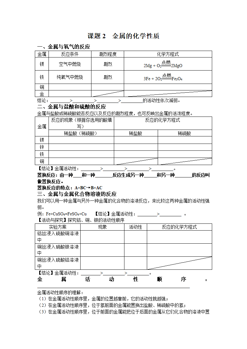 课题2  金属的化学性质学案.doc