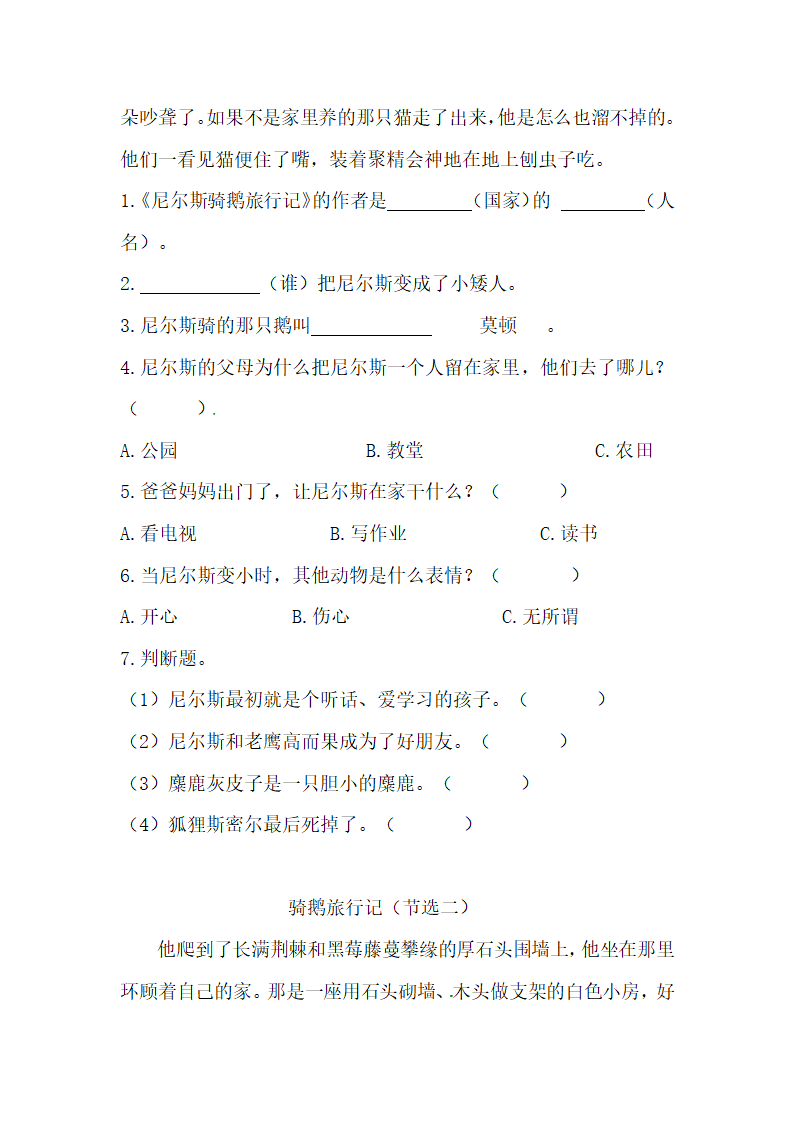 6 骑鹅旅行记 课内阅读强化训练题（含答案）.doc第3页