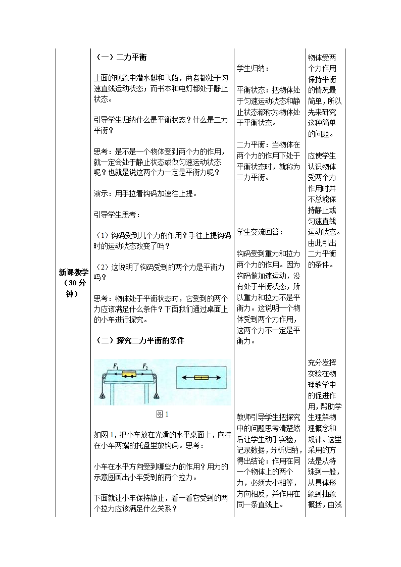 人教版物理8.2《二力平衡》教学设计.doc第3页