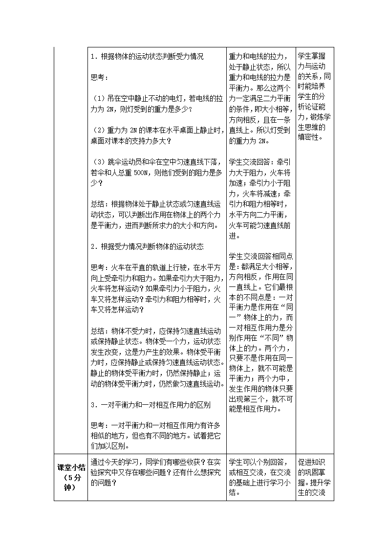 人教版物理8.2《二力平衡》教学设计.doc第5页