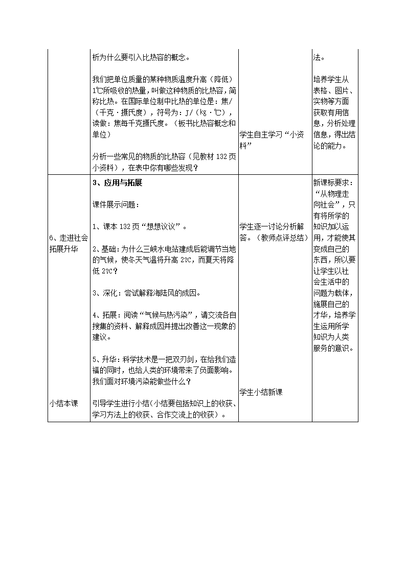 教科版九年级上册物理 1.3比热容 教案.doc第4页