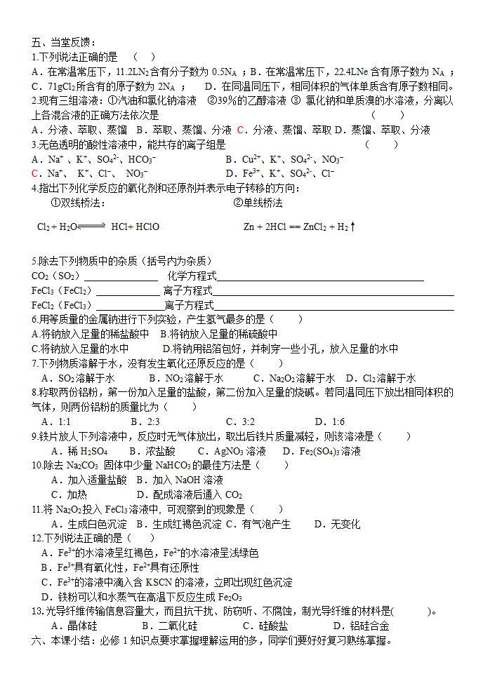 高中化学必修1复习学案.doc第3页