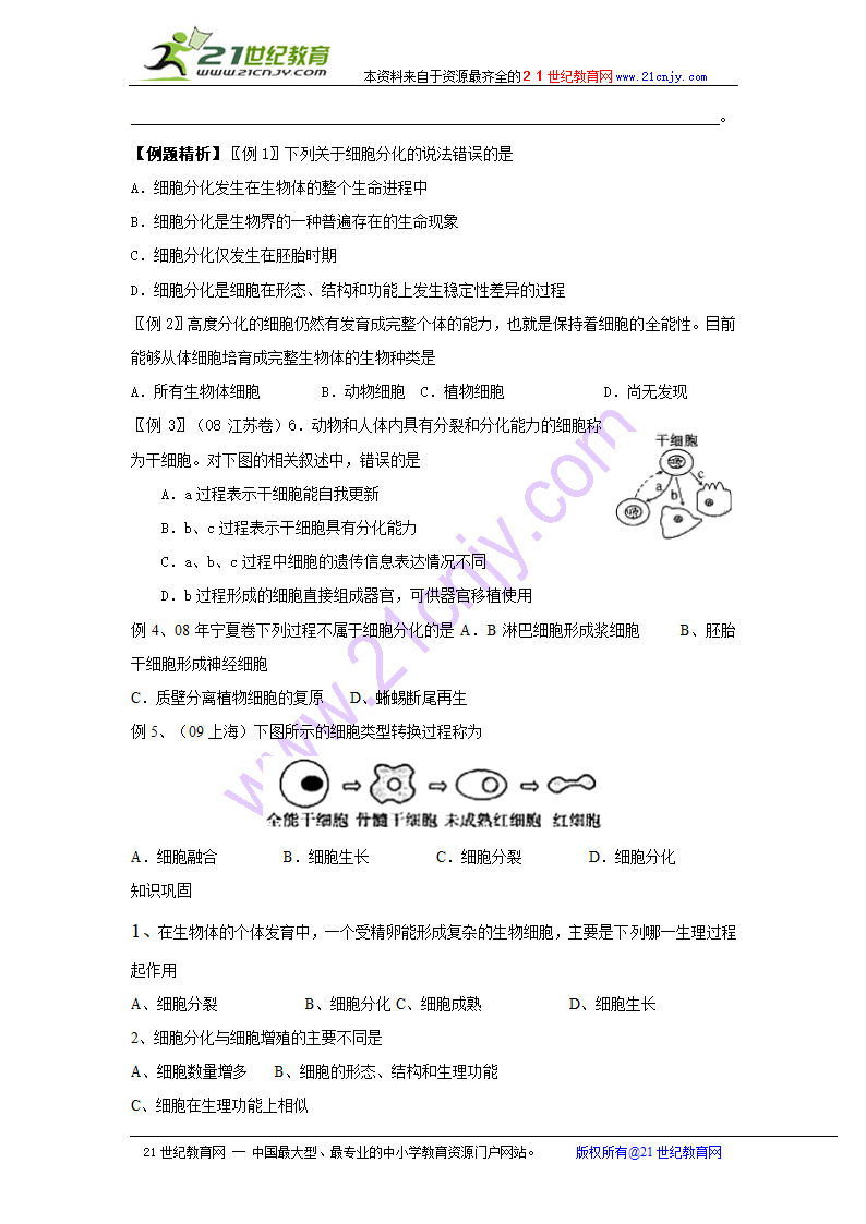 生物 分子和细胞-6.2细胞的分化.doc第2页