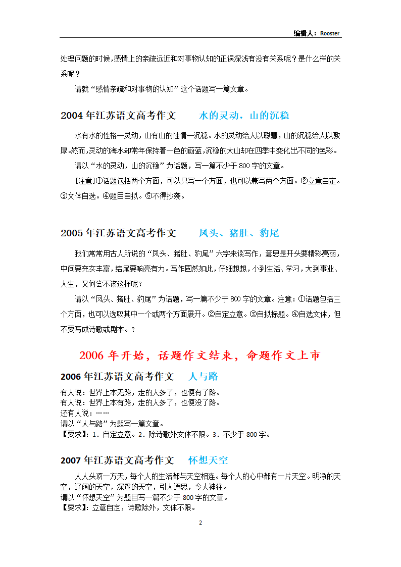 江苏高考语文历年作文题(2015)第2页