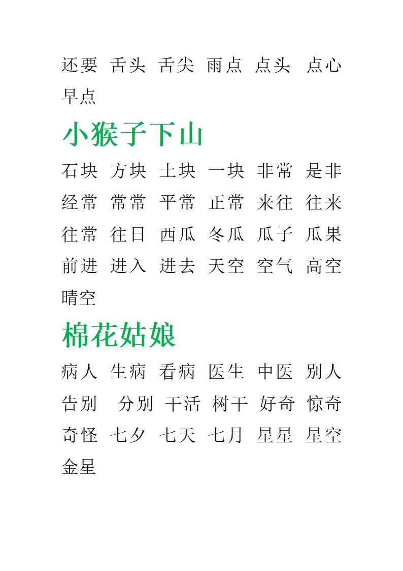 部编版一年级语文下册期末复习-田字格组词.doc第10页