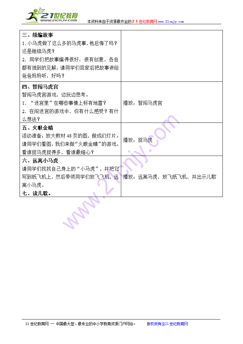 一年级品德与生活上册教案 小马虎旅行记 2（苏教版）.doc第2页