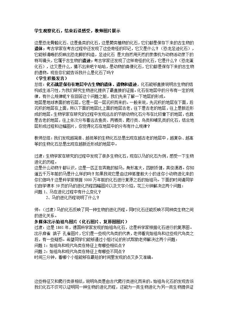 苏教版八上生物 16.2生物进化的历程  教案.doc第2页