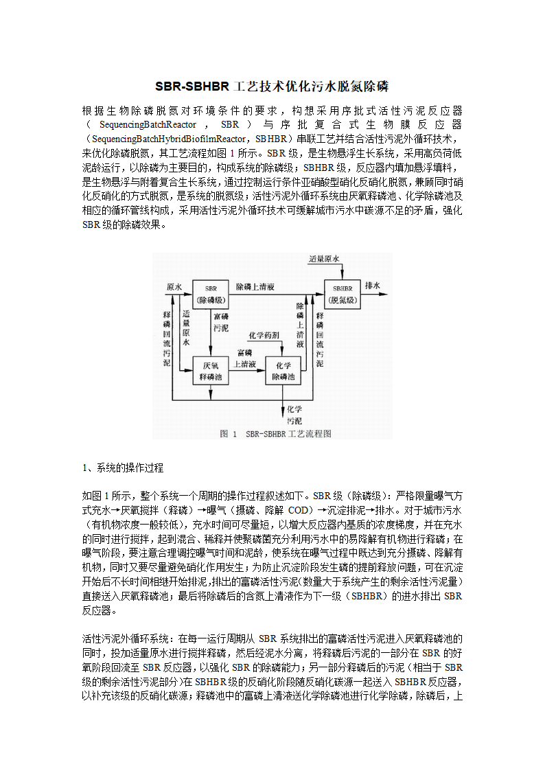 SBR-SBHBR工艺技术优化污水脱氮除磷.doc