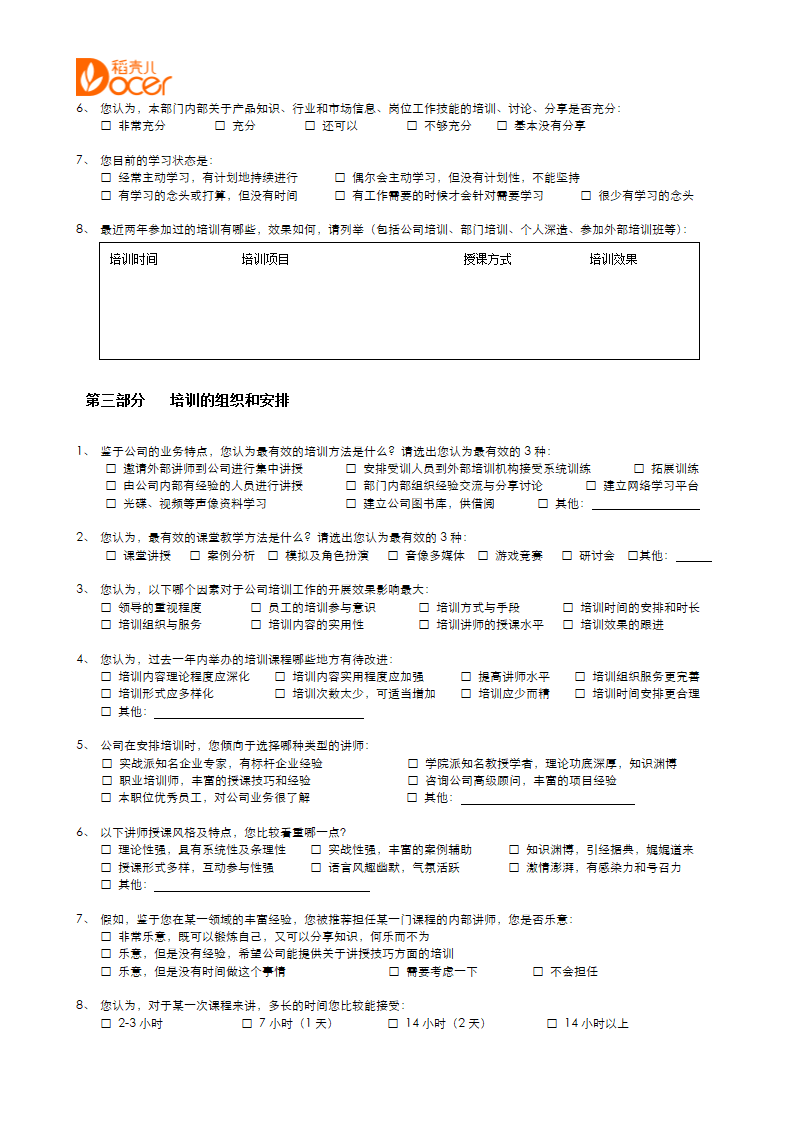 培训需求调查问卷.docx第2页