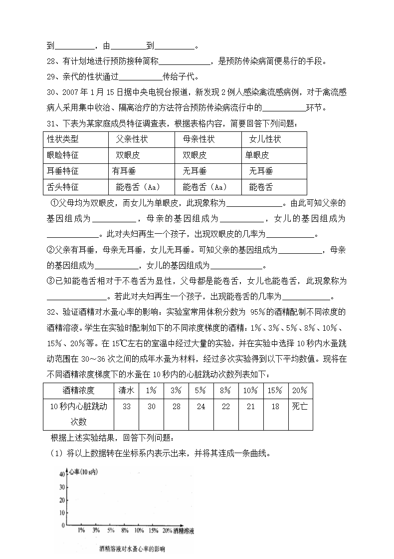 八年级下册生物期末考试试题.docx第4页